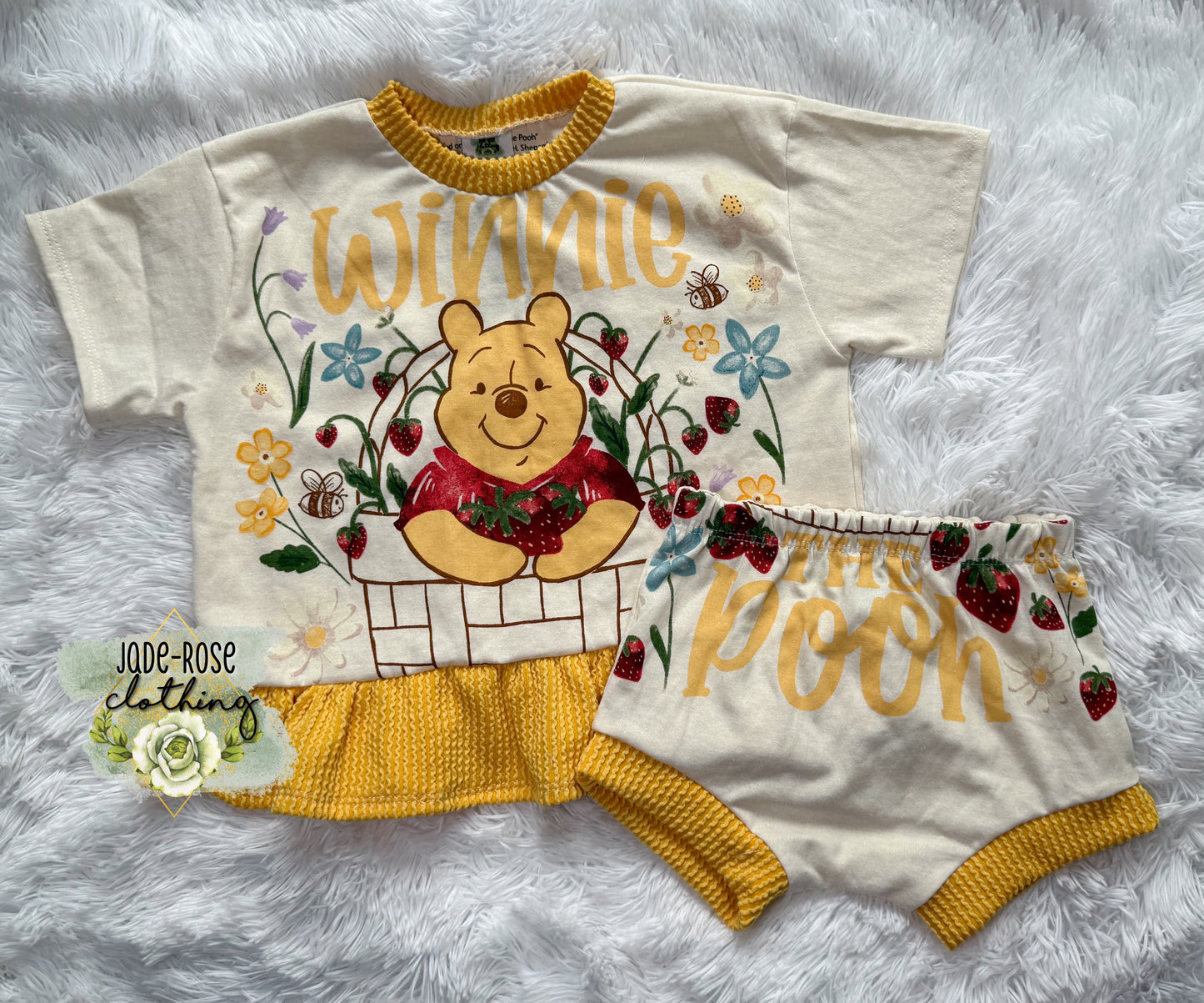 MTO: Oversized Tee Peplum & Shorties- Pooh Upycle