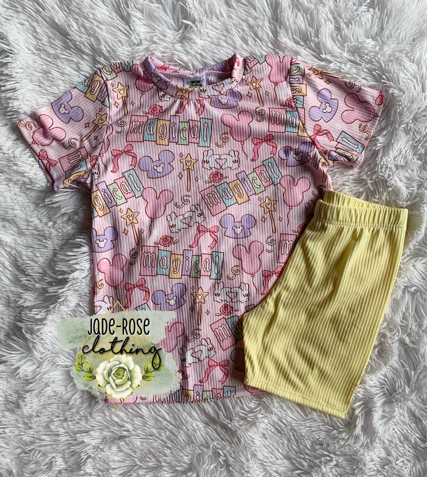 MTO: Magical Basic Tee & Yellow Biker Set