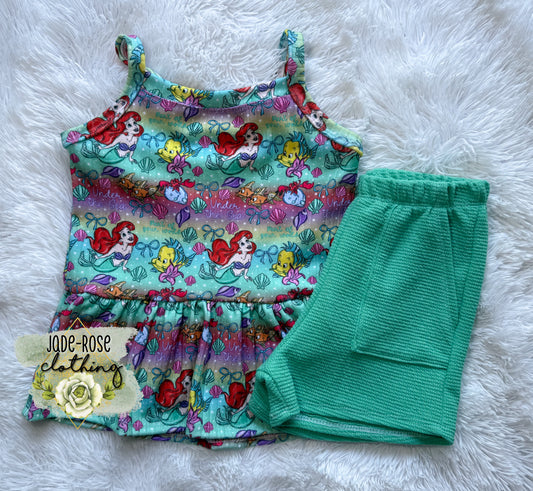 6/7Y Cami Peplum & Summer Shorts