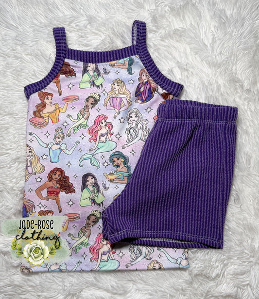 Multiple RTS- Princess Cami & Summer Shorts (midthigh/no pockets)