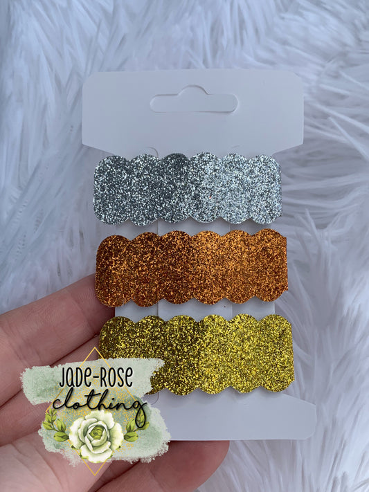 Smooth Metal (Colored) Glitter Snappies (Set)