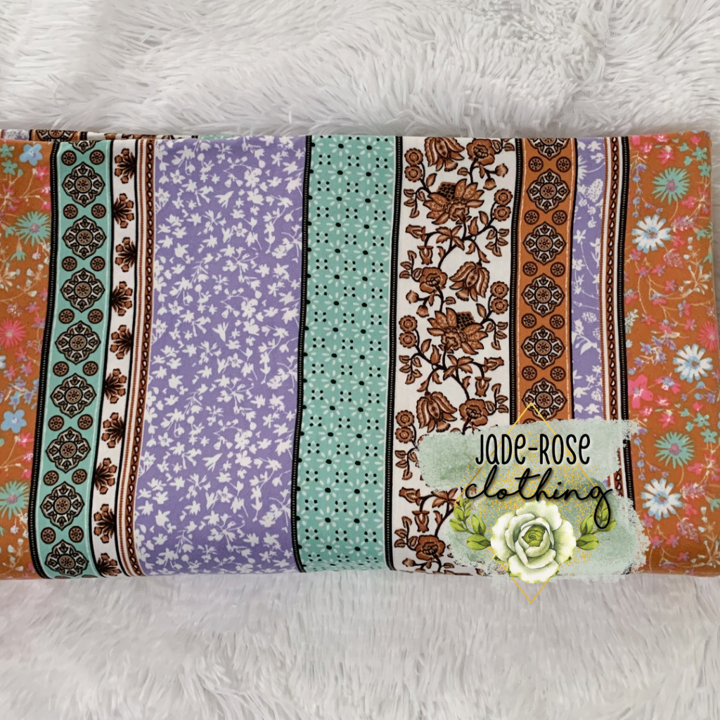 Purple, Teal, & Brown Floral Pattern (DBP)