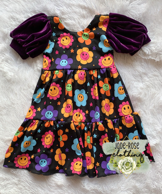 2T Magnolia Dress w/ Velvet Bishop Short Sleeves