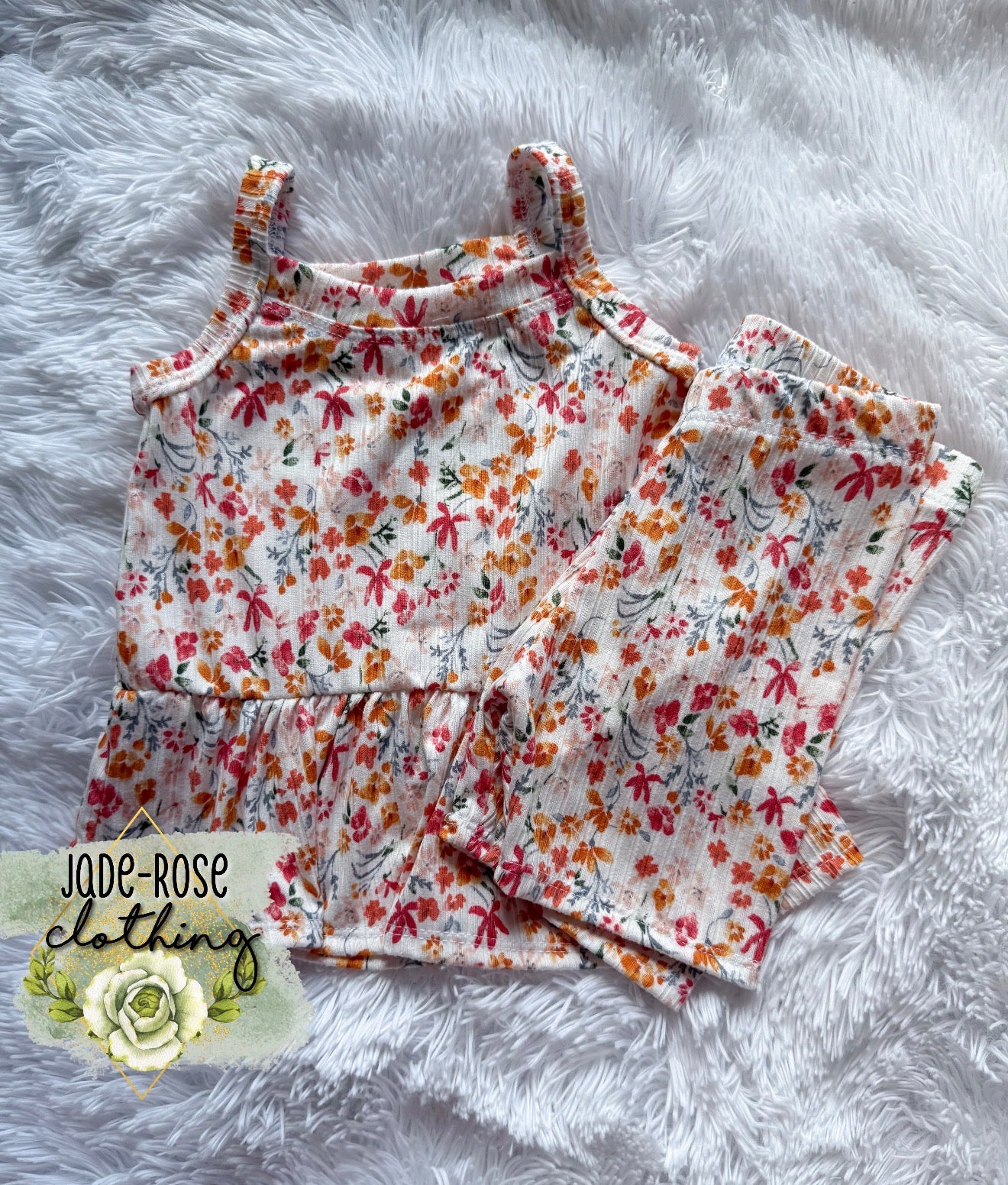 2T Cami Peplum & Biker Set
