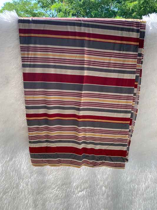 Red, Grey, Mustard Stripes Bamboo