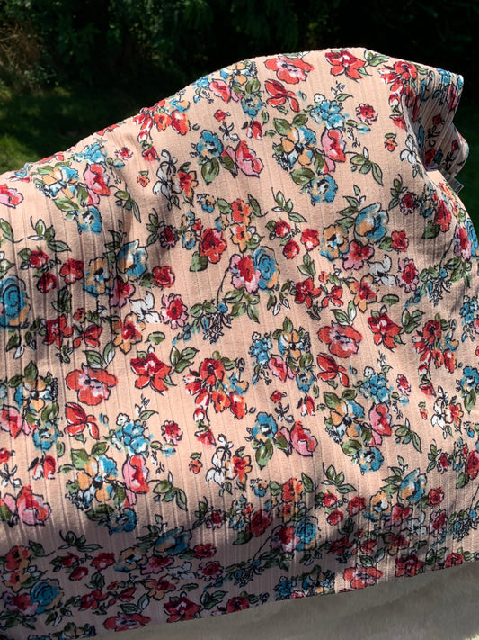 Nude Floral Rib
