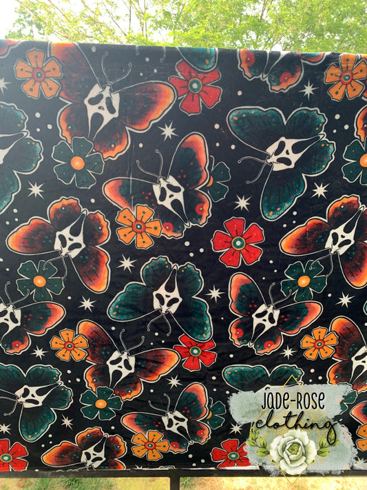 Moth Ghost Floral 60”x72” Blanket *SLIGHTLY FLAWED*