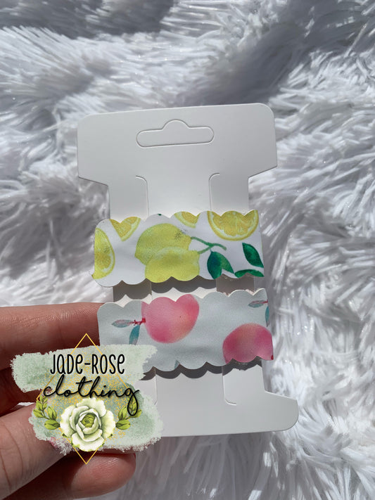 Peach & Lemon Snappies (Set) *Flawed Small spot on Lemon*
