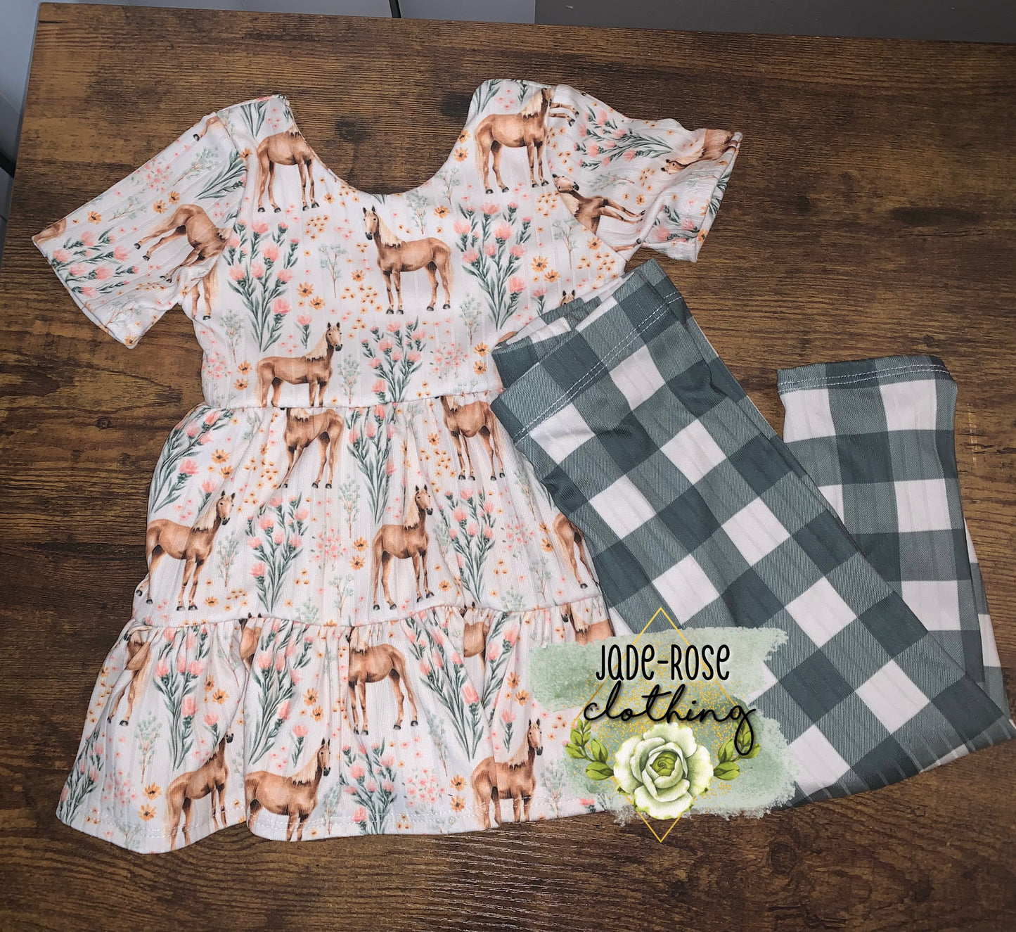 Horse Meadow & Gingham-Rib *READ DESCRIPTION*