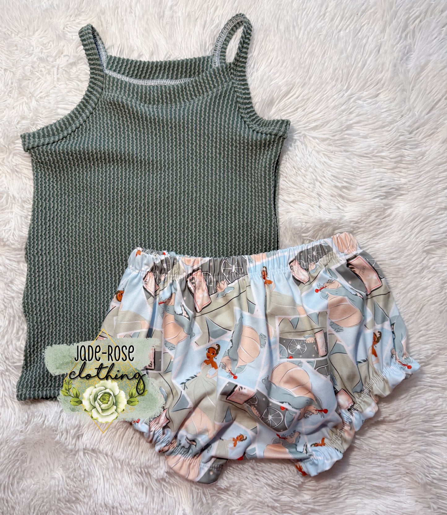 5T Cami + Ruffle Shorties-Frog Princess