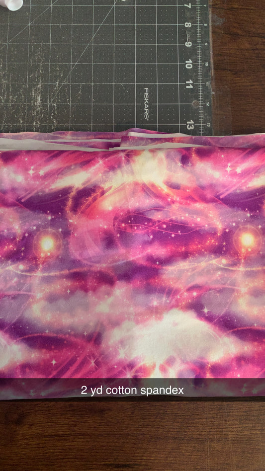 Pink/Purple Galaxy-Cotton Spandex