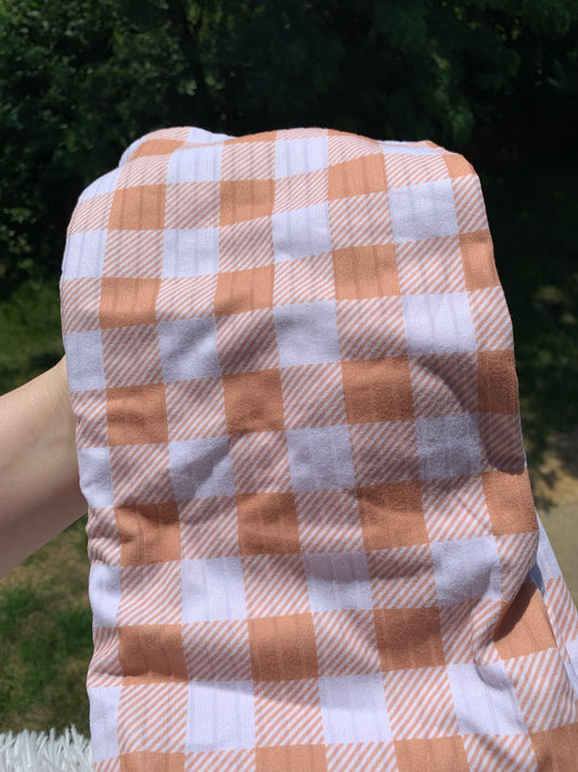 Light Orange Plaid Rib (up to 5T only!)
