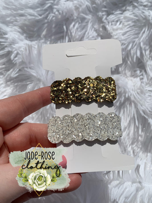 Chunky Gold & White Snappies (Set)