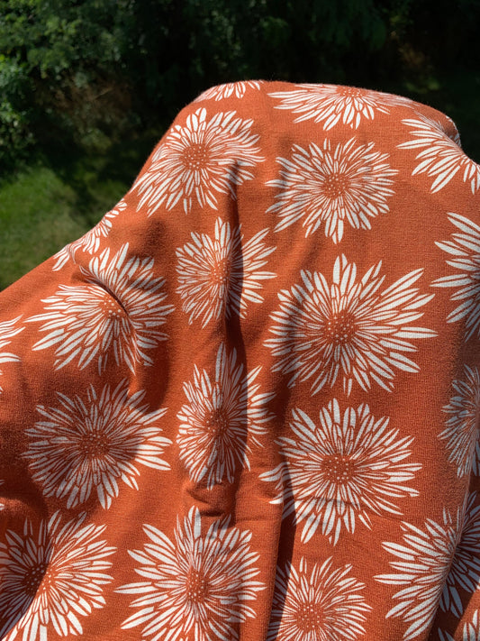 Burnt Orange Floral Rayon Modal