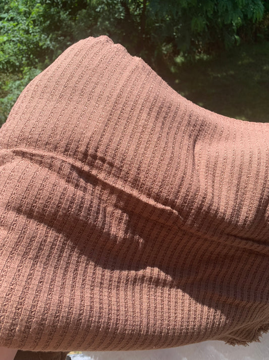 Brown Pointelle Rib
