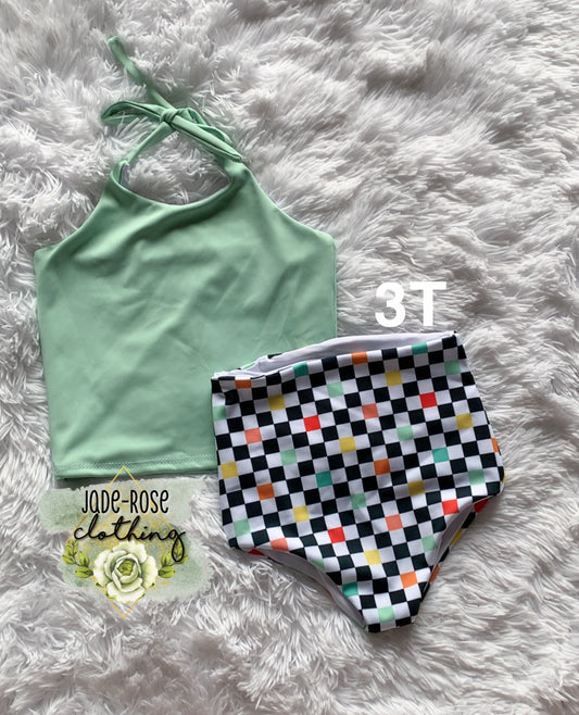 3T Cropped Halter & HW Bottoms SWIM *NOT TAGGED*