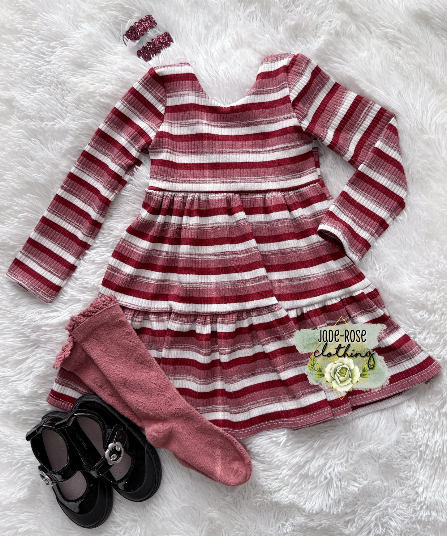 Mauve/Burgundy Stripes- Rib