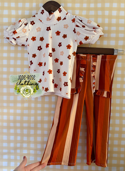 Multiple RTS-Mockneck Bishop Top & Ruffle Pocket Pants