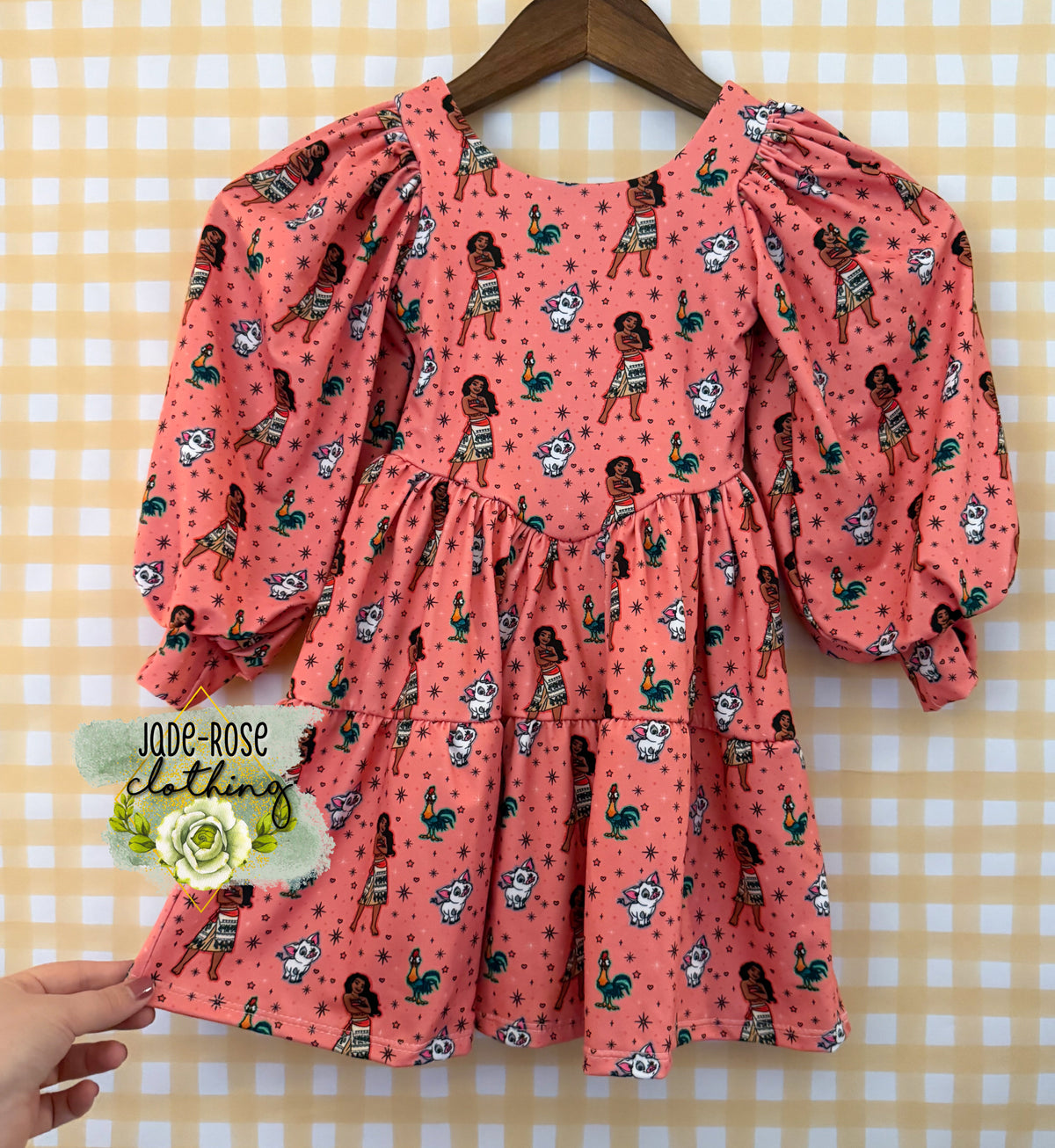 *PREORDER* Rosette Dress with Bishop Sleeves