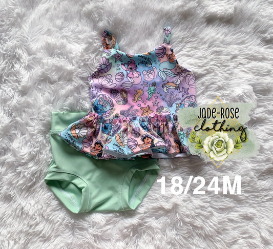 18/24M Ruffle Peplum & Swim Bottoms *UNLINED BOTTOMS*