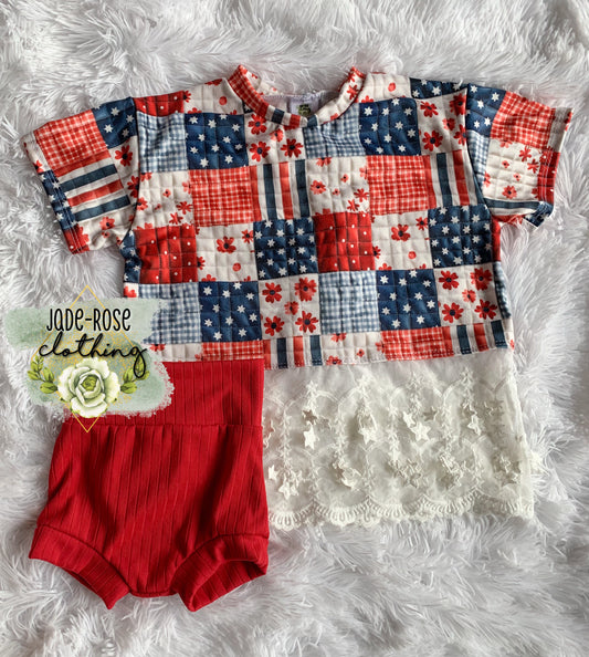 9/12M Boxy w/ Mesh & Bummies Set (Tunic Length Top)