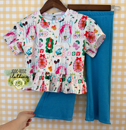 *PREORDER* Oversized Ruffle Peplum & Wide Leg Pants