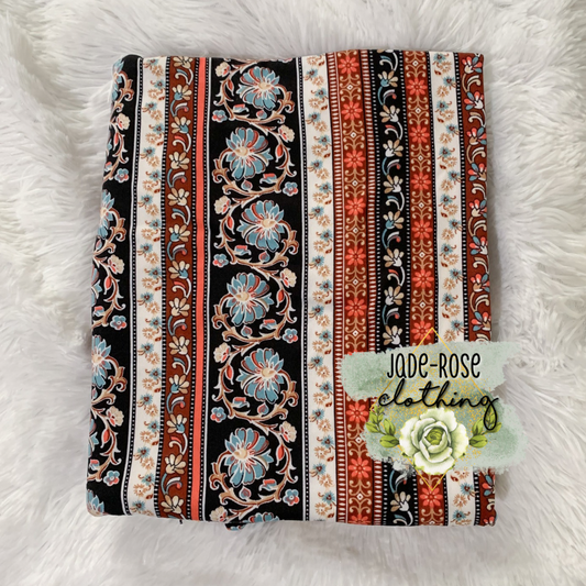 Blue/Rust/Black Floral Pattern (DBP)