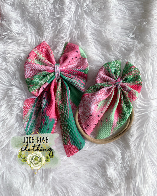 Watermelon Brushstroke BOWS
