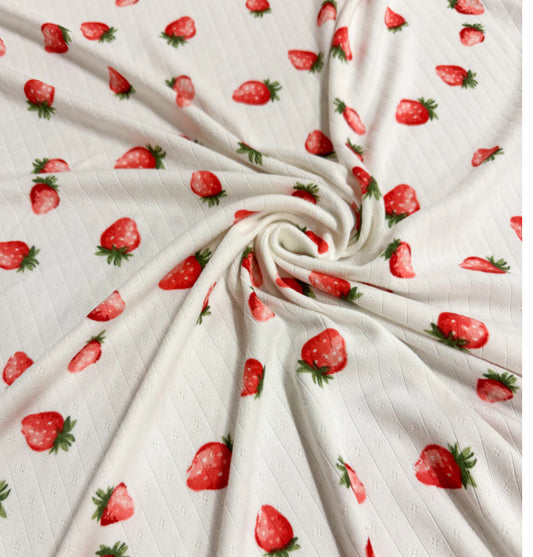 Strawberry Pointelle Rib