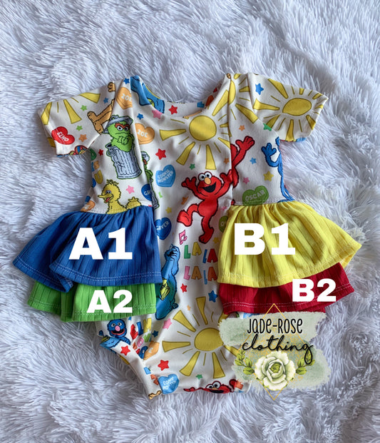 *PREORDER* Double Ruffle Camellia ROMPER