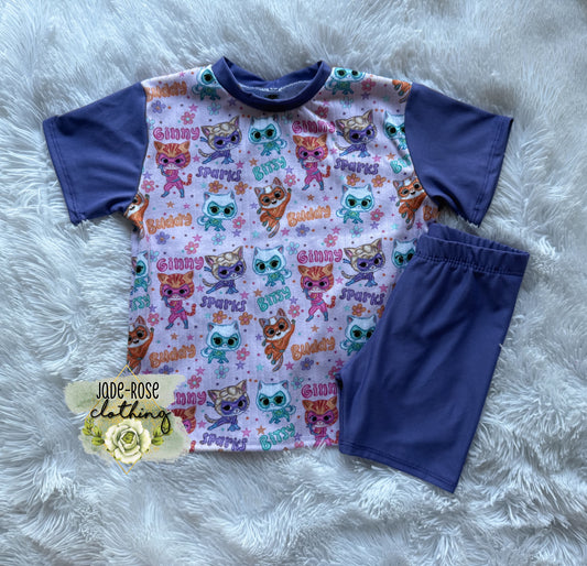 3T Summer Tee & Bikers- Super Cats