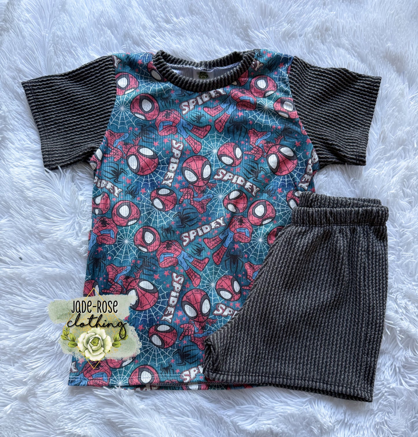 MTO: Spider & Charcoal Urban Summer Set (mid-thigh)